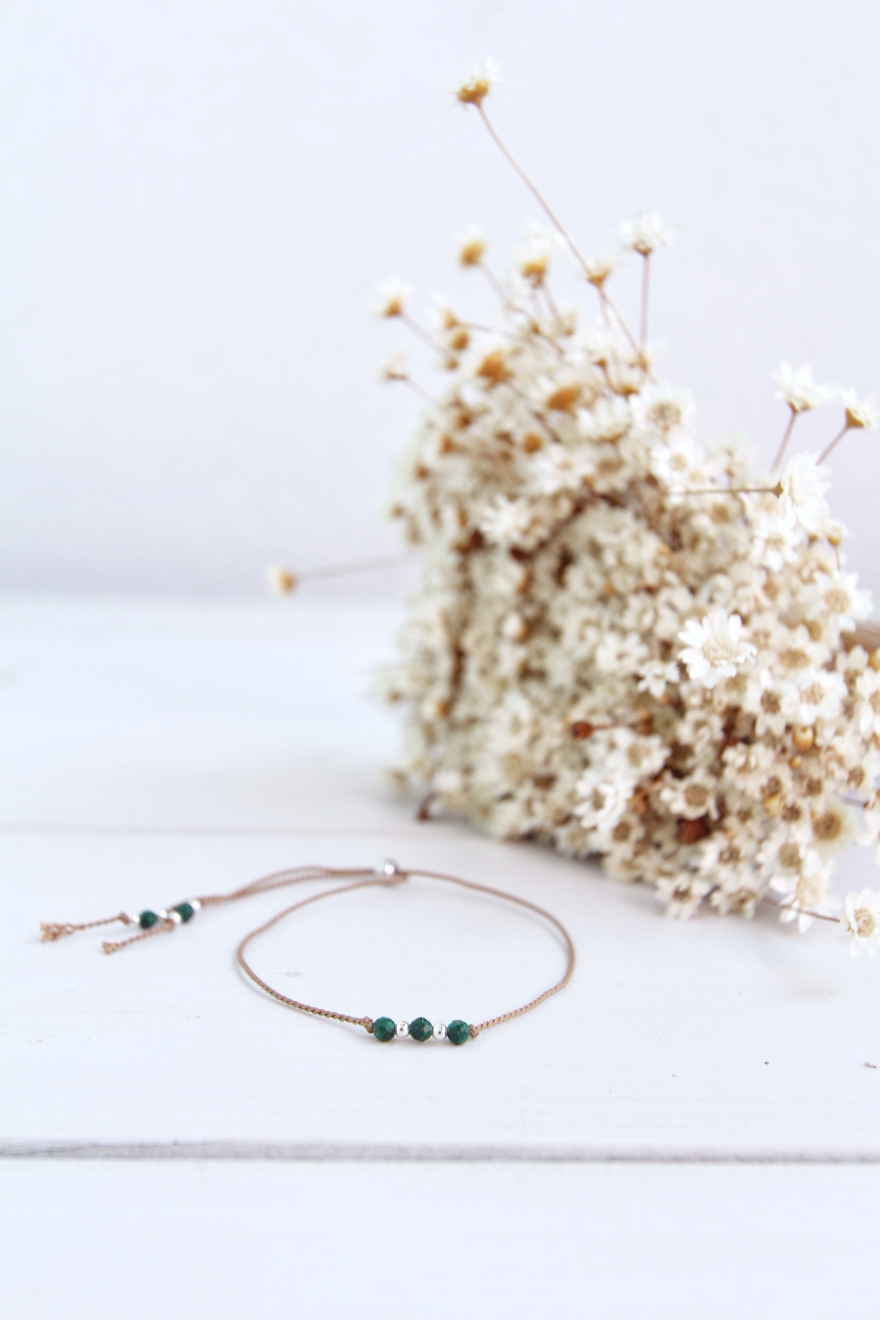 Bransoletka Trzy Kamienie | Malachit