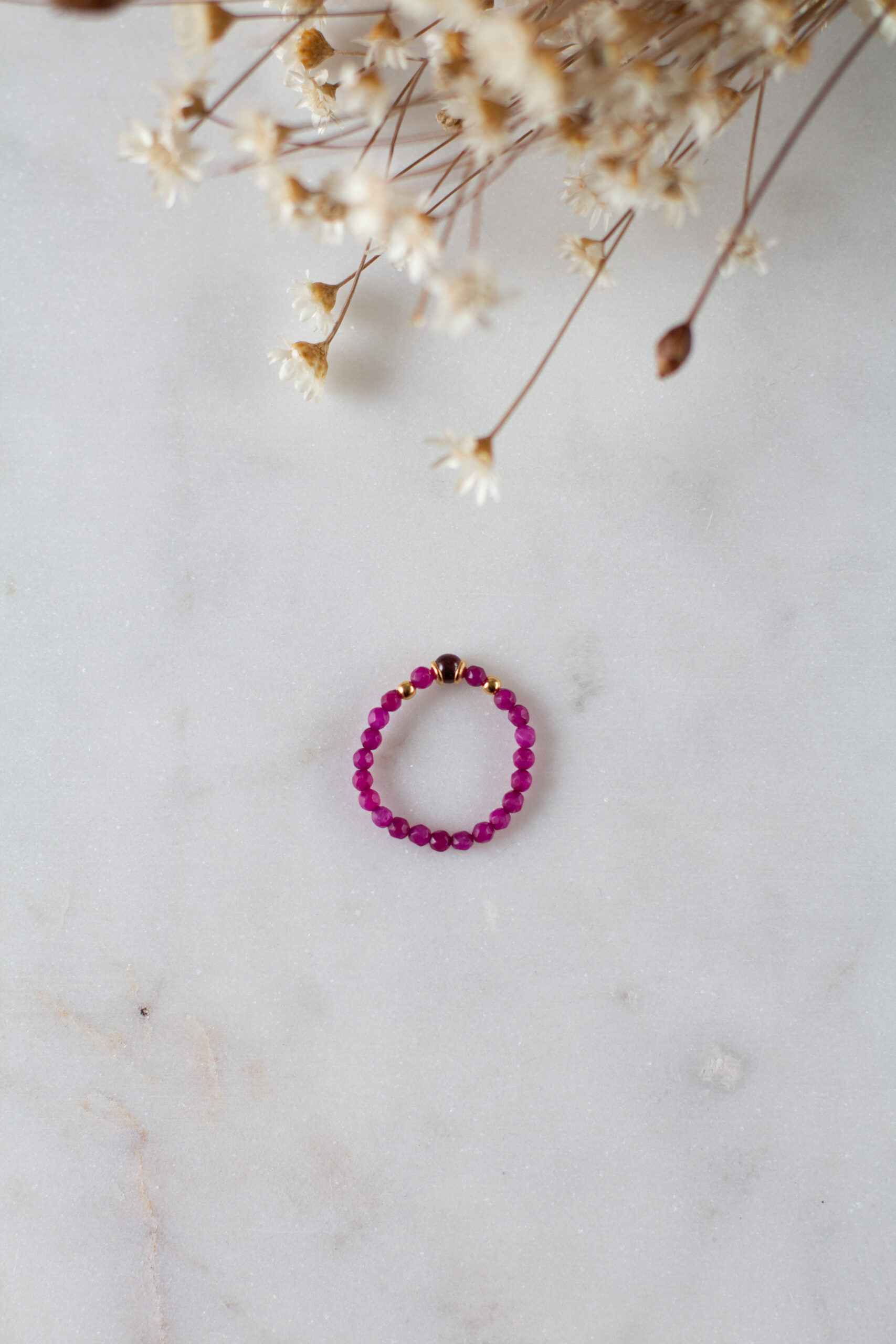 Pierścionek z jadeitem i granatem -okazja-