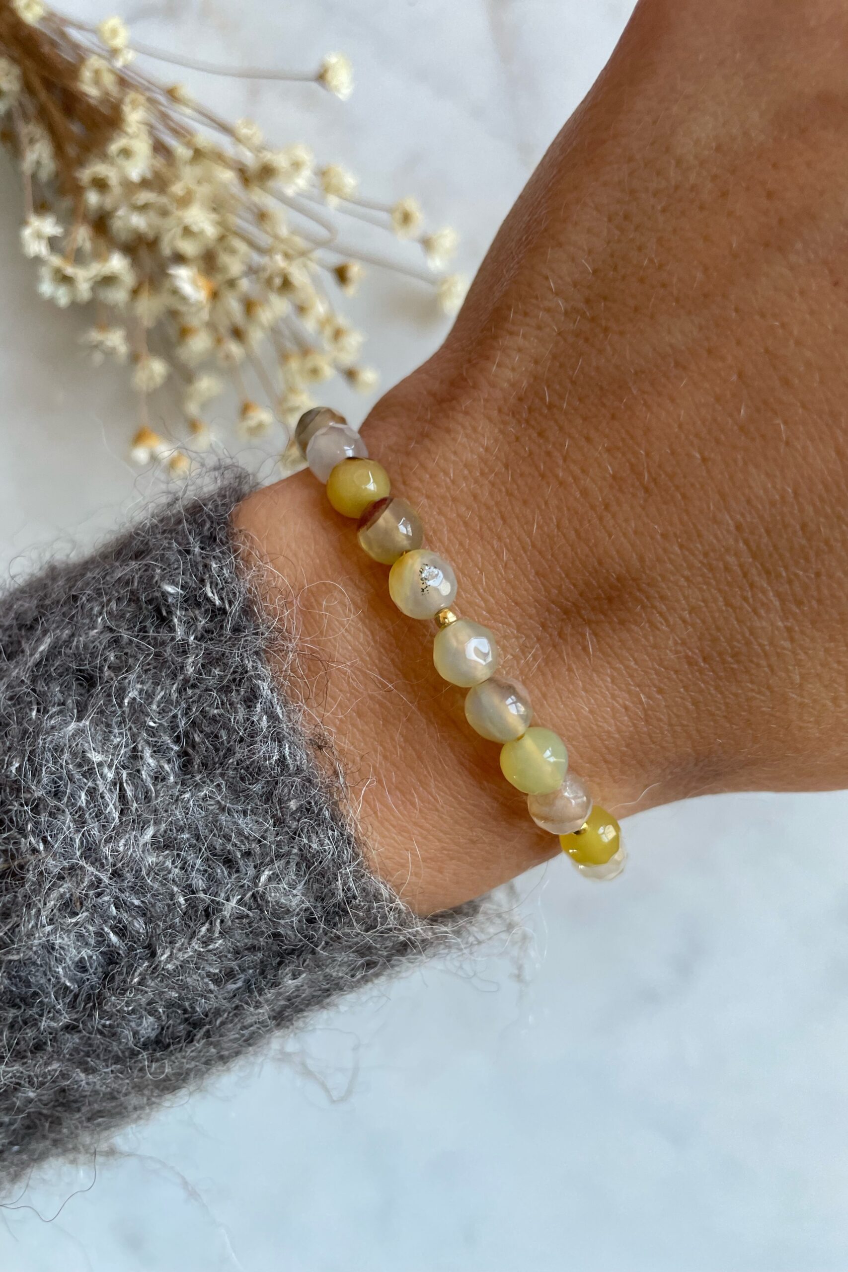 Bransoletka z agatem trawiastym -okazja-