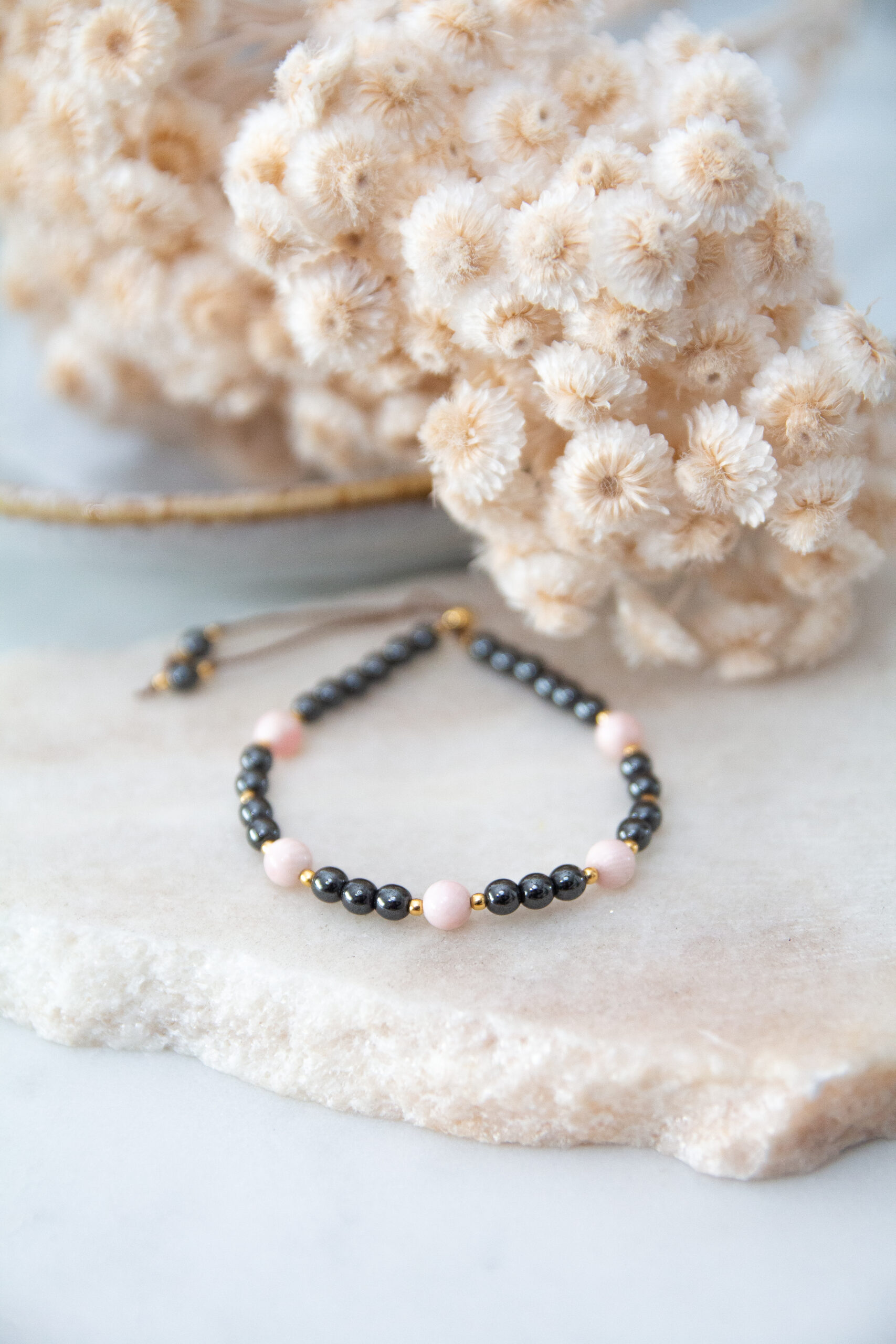 Bransoletka z koralem i hematytem -okazja-