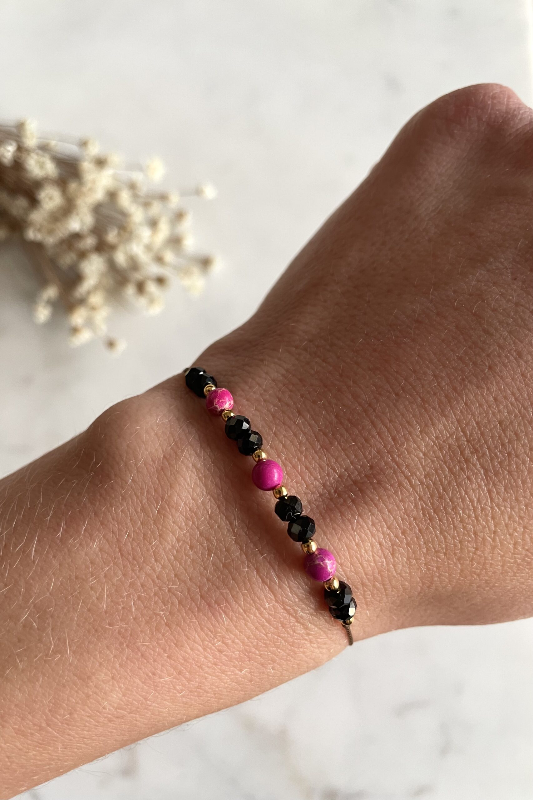 Bransoletka z jaspisem i spinelem -okazja-